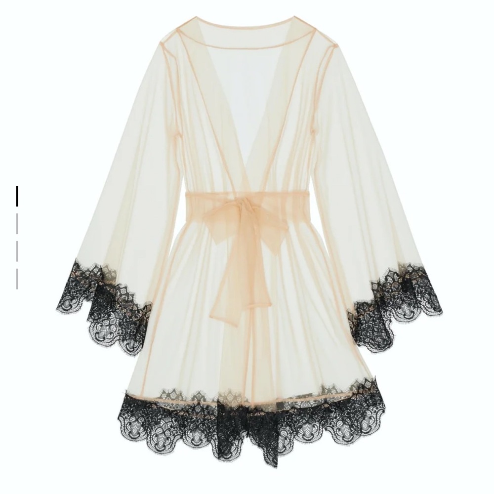 See through robe with lace